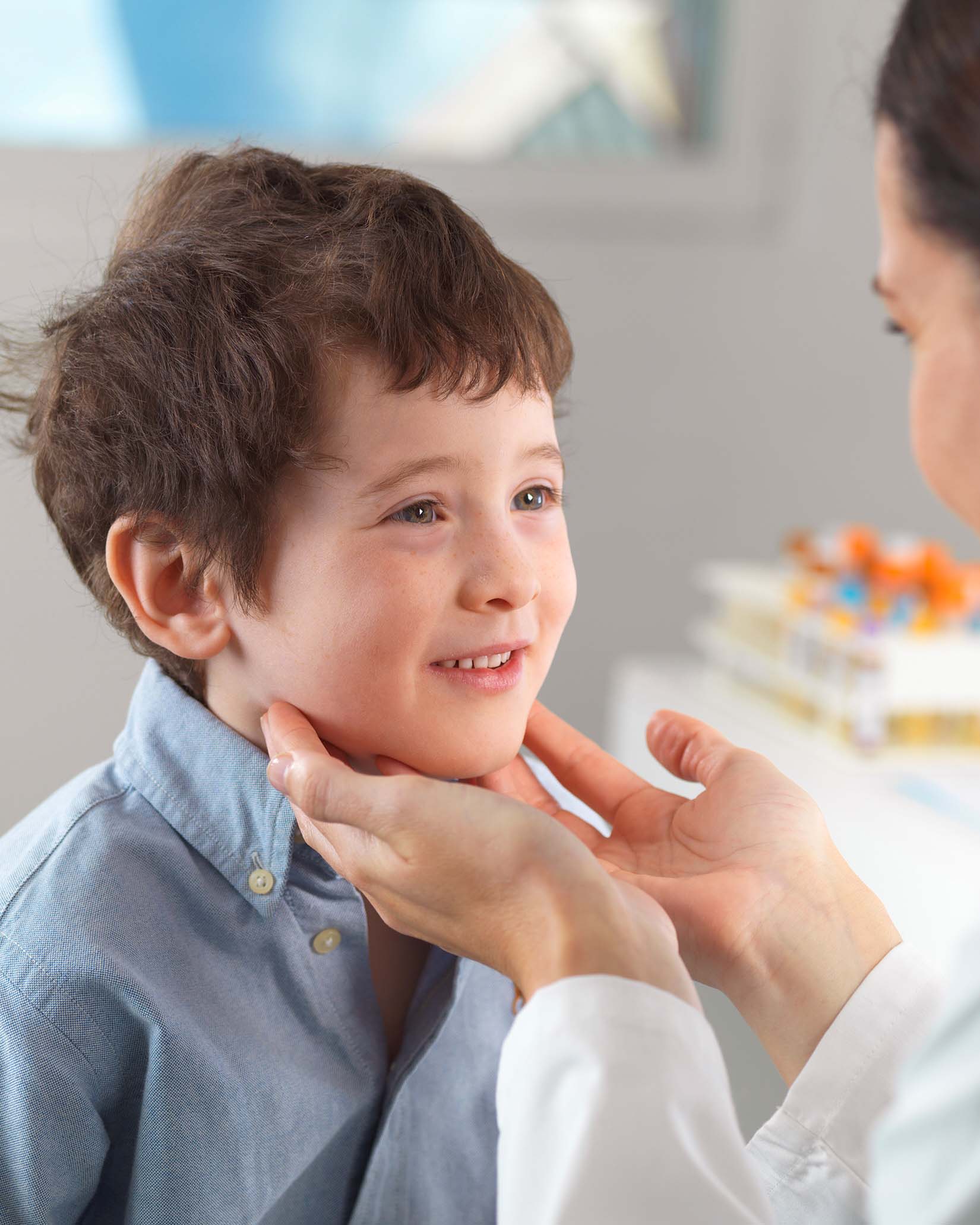 Pediatric patient being examined by an ENT provider at SPRING ENT